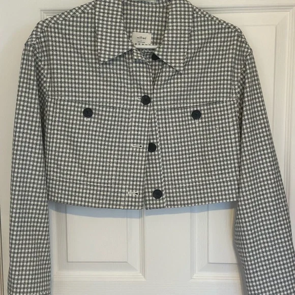 Women's Black and White Checkered Crop Top - Picture 3 of 4